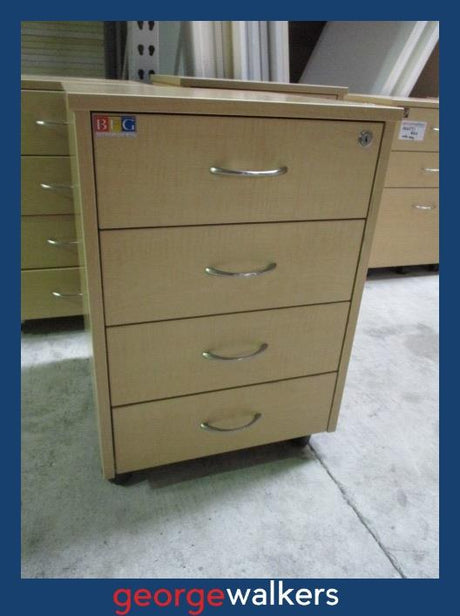 Mobile Drawer - BFG - Melteca - 450w x 490d x 640h mm - Maple Melteca - PR6773 - George Walkers Office Furniture Megastore