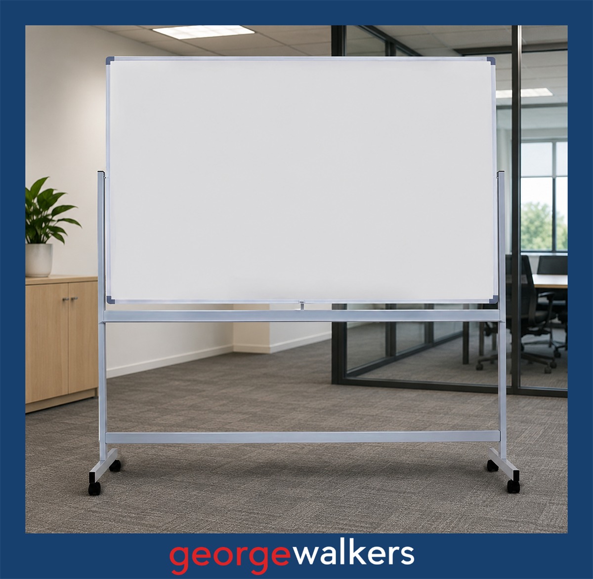 Whiteboard on Stand - Double Sided - 1500 x 900mm - N80436 - George Walkers Office Furniture Megastore