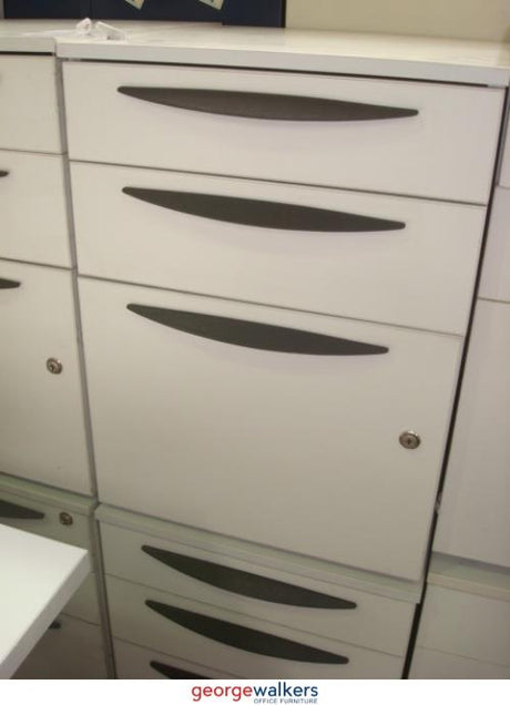PR1687 - White/Black Mobile Drawers - George Walkers Office Furniture Megastore
