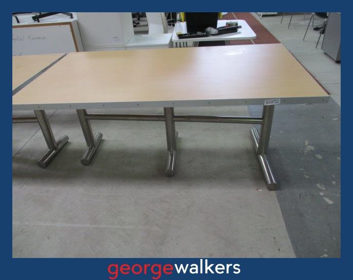 PR6216  Boardroom Table 1.8M - Light Wood Melteca with Brushed Chrome Base - George Walkers Office Furniture Megastore