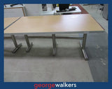 PR6216  Boardroom Table 1.8M - Light Wood Melteca with Brushed Chrome Base - George Walkers Office Furniture Megastore