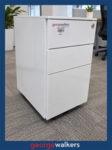 Mobile Drawer - Slimline - Metal - 300 x 520 x 600 mm - Glossy White - PR5028 - George Walkers Office Furniture Megastore