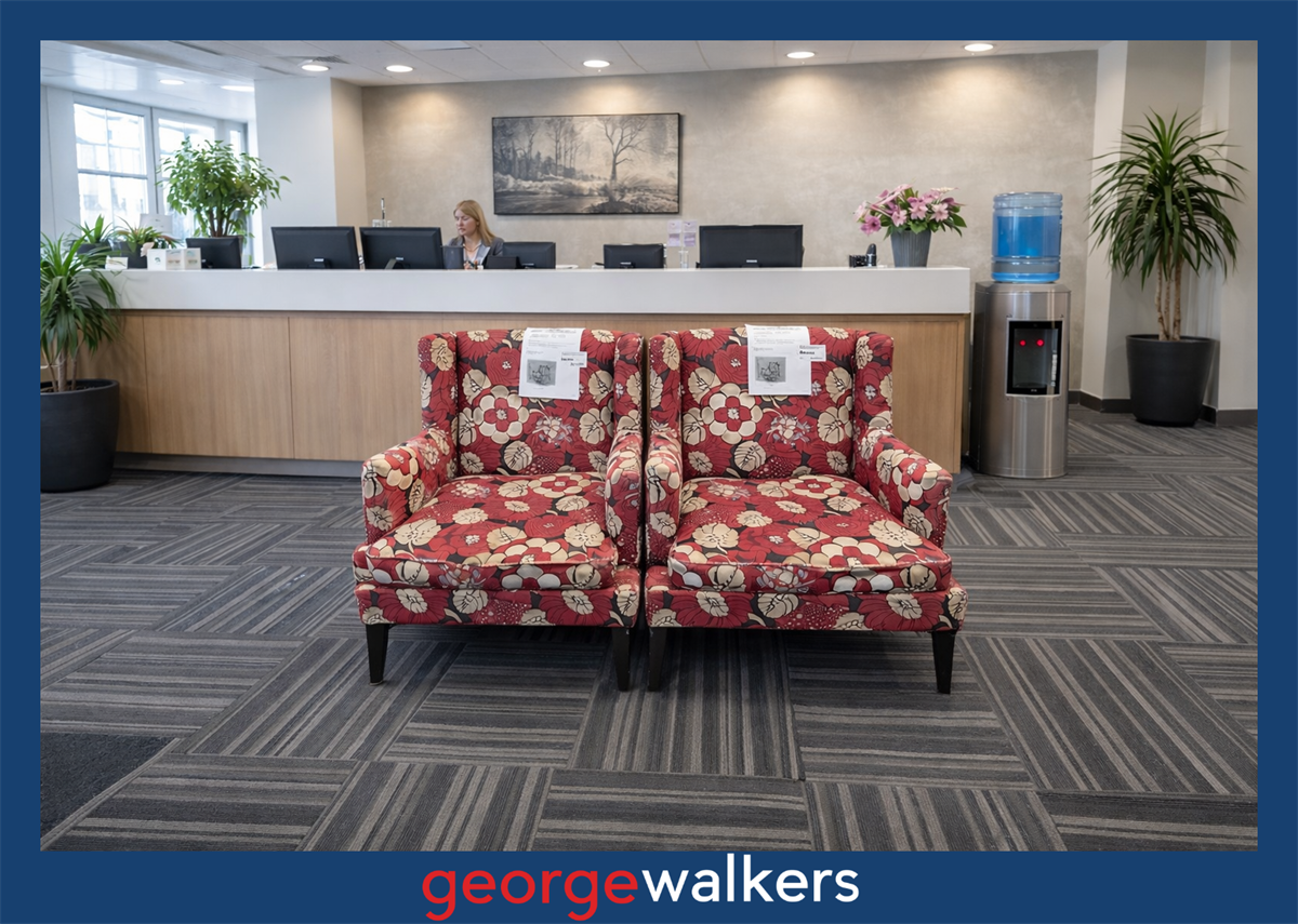 PR6430  Red Floral Pattern David Shaw Designer  Link Armchair