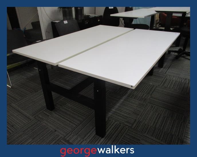 Desk - 2 person pod - Shared workstation - White/black - PR7048