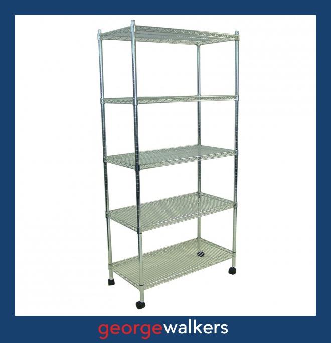 S1002  Chrome  Display Shelving - George Walkers Office Furniture Megastore