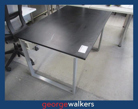 PR6635  Black Melteca Desk with Metal Frame - George Walkers Office Furniture Megastore