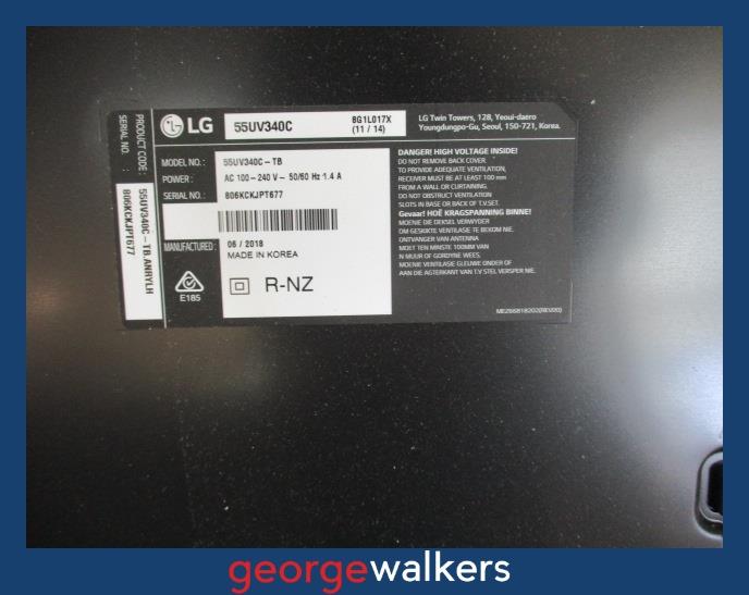 PR5999  Black/Silver LG 55" 4K ULTRA HD SMART TV - George Walkers Office Furniture Megastore