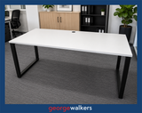 DESK – VIDAK – 1.8M – WHITE / BLACK – COMMERCIAL – PR6953