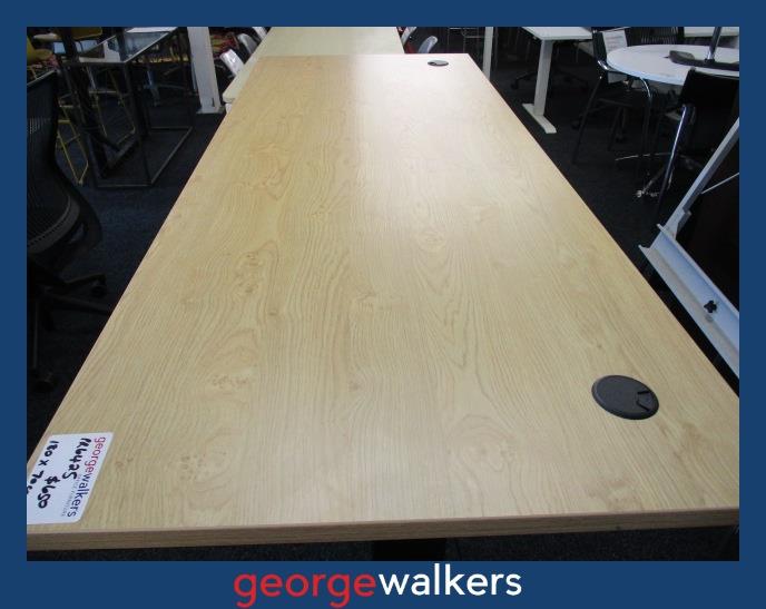 PR6425  Oak Evolve Electric Standing Desk - George Walkers Office Furniture Megastore