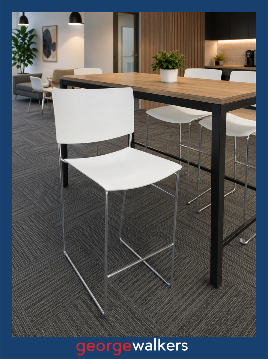 VL50  White  Barstool - George Walkers Office Furniture Megastore
