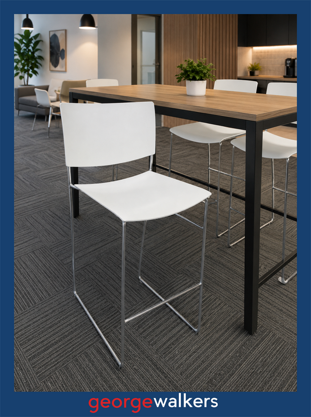 VL50  White  Barstool - George Walkers Office Furniture Megastore