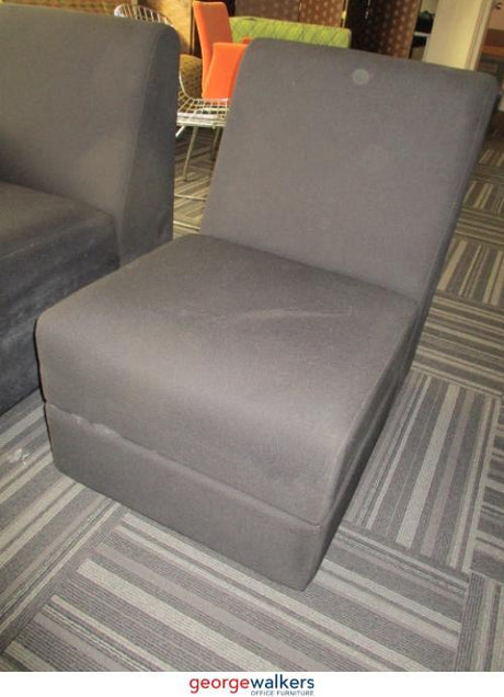 PR5244 - Black Modular Single Seater - George Walkers Office Furniture Megastore