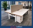 FE1510 - White/Tawa Trim Straight Desk - George Walkers Office Furniture Megastore