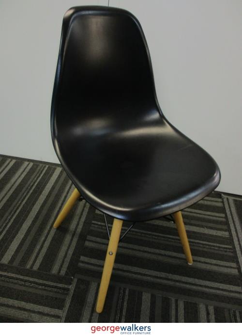 PR5686 - Black Workspace Eames Moulded Plastic Chair - George Walkers Office Furniture Megastore