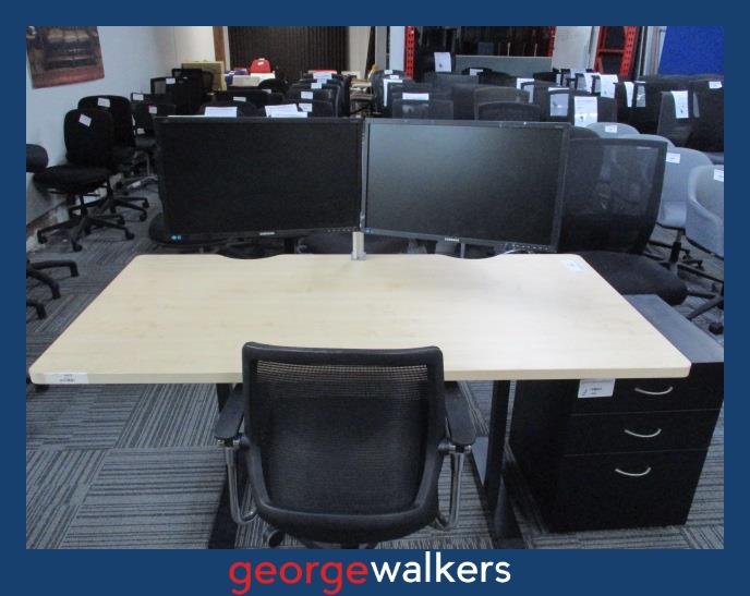 PR6013  Black  Ergonomic Complete Office Furniture Set - George Walkers Office Furniture Megastore