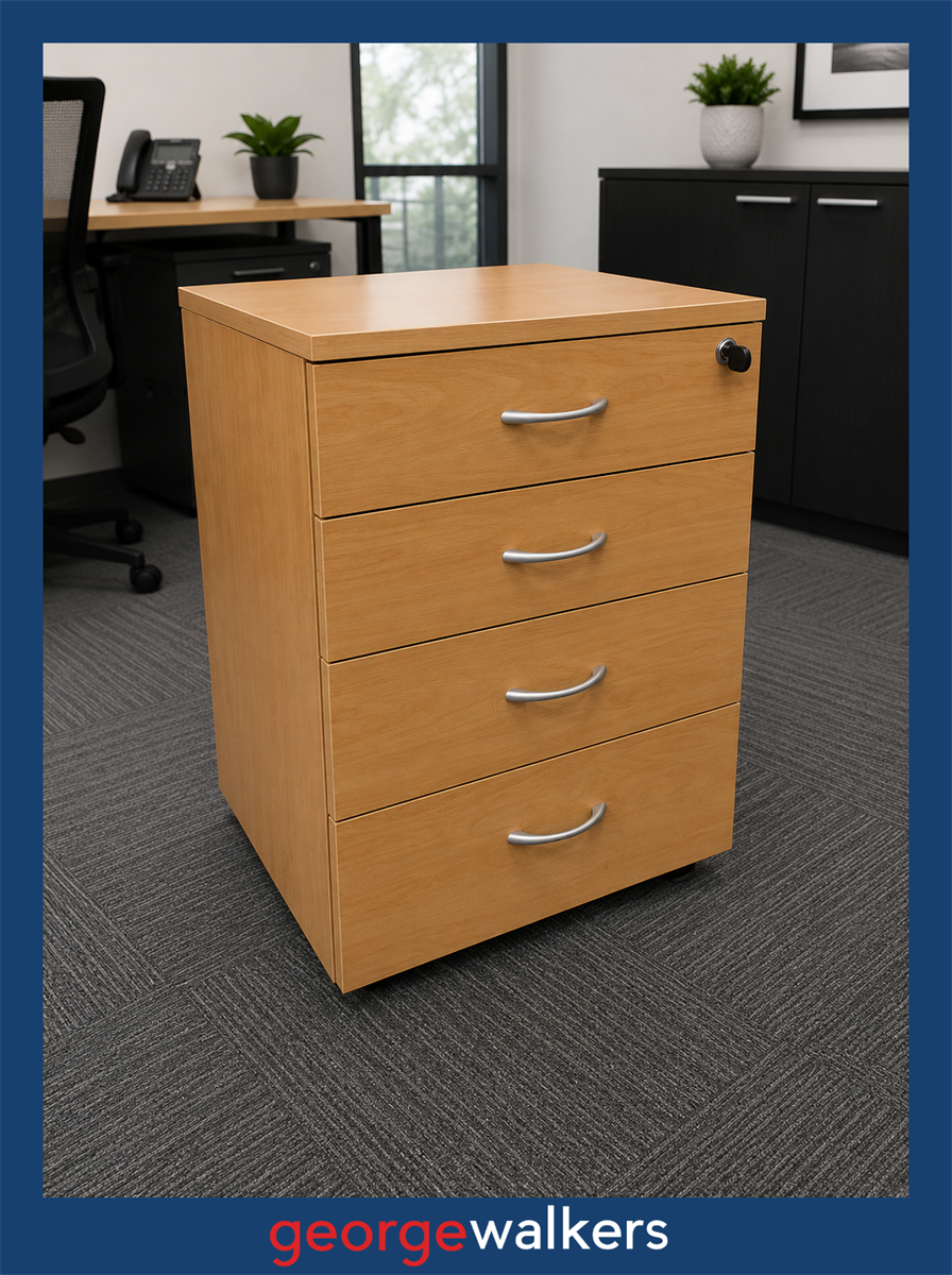 Maple Melteca 3 Drawer Mobile