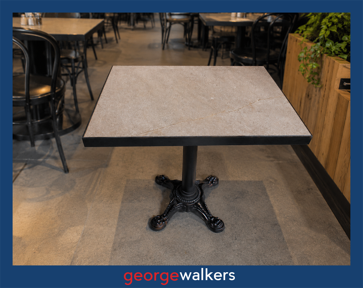 CAFE TABLE – STONE TILE TOP – INDUSTRIAL STYLE – PR6930
