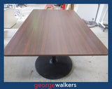 PR6219  Walnut  Boardroom Meeting Table - Dark Melteca with Metal Pedestal Bases - George Walkers Office Furniture Megastore