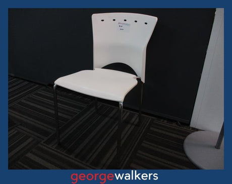 PR5961  White  Plastic Café Chair - George Walkers Office Furniture Megastore