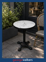 CAFE TABLE – ROUND – MARBLE STONE TILE TOP – 600MM – PR6945