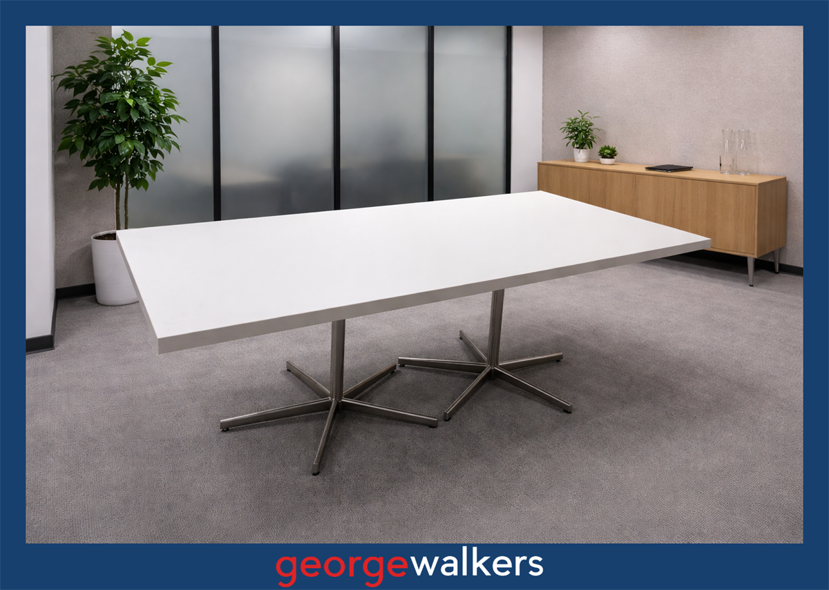 PR6200  White Melteca  Meeting Table - George Walkers Office Furniture Megastore