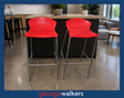 BARSTOOLS – PAIR – GABER GULIVER – MADE IN ITALY – RED – PR6866 - George Walkers Office Furniture Megastore