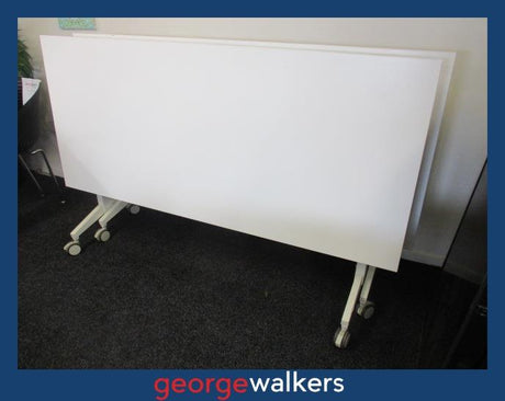 Flip table - Mobile meeting table - White - 1.8m - RRP $1,300+ - PR7036 - George Walkers Office Furniture Megastore