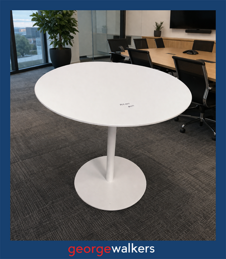 PR5808  White  Round Meeting Table - George Walkers Office Furniture Megastore