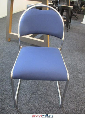 Chair - Reception Chair - Padded Seat - Blue/Chrome