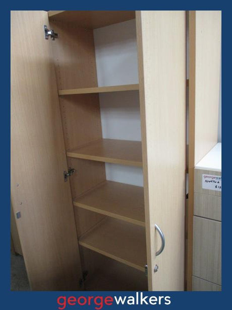 PR6333  Maple  Melteca Tall Cupboard - George Walkers Office Furniture Megastore