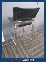 Barstool - Leather PU - Black/chrome - 70cm - PR6990