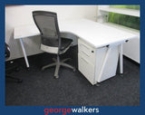 PR6043  White/Black  Corner Desk Package - George Walkers Office Furniture Megastore
