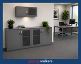 CREDENZA & WALL CABINET – EUROPLAN – CHARCOAL GREY – PR6956