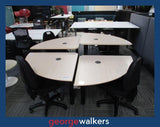 Workstation - Zenith - 4 person electric sit/stand pod - Maple/black - 2m - PR7054