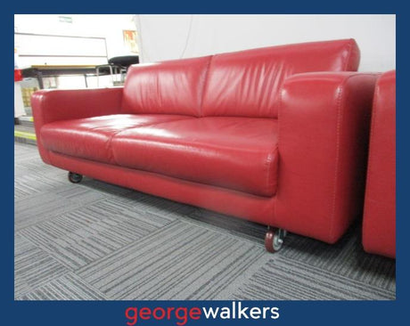 PR5299 - Red Freedom Furniture Couch - George Walkers Office Furniture Megastore