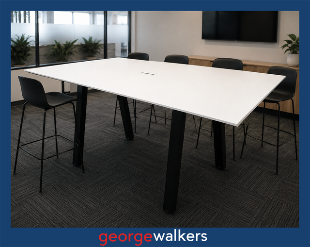 BAR LEANER – HARROWS - MEETING TABLE – 2000MM - WHITE – PR6857 - George Walkers Office Furniture Megastore