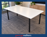 Meeting table – White woodgrain – Black base – 1.8m – PR7003