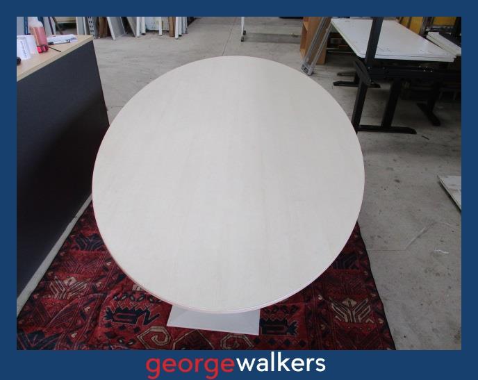 PR6267  Maple Gaber Oval Boardroom Meeting Table 2.4M - George Walkers Office Furniture Megastore