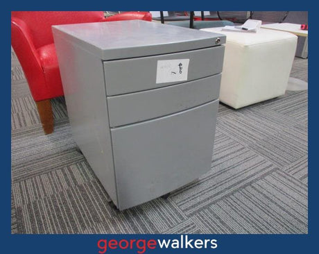 PR3515  Grey  3-Drawer Mobile - George Walkers Office Furniture Megastore
