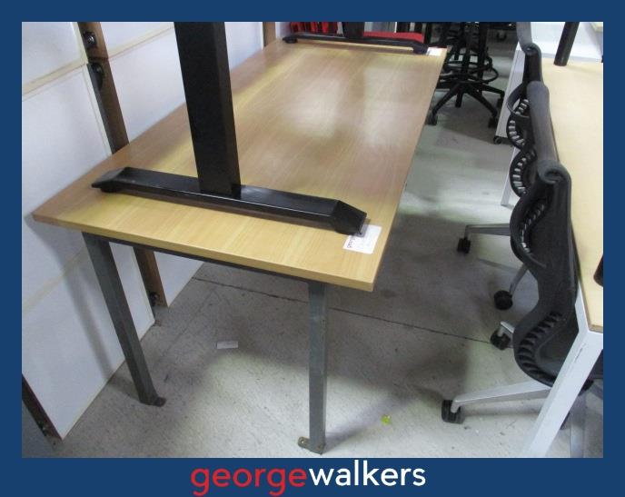 PR6317  Maple  Melteca Desk 1.6M - Clearance - George Walkers Office Furniture Megastore