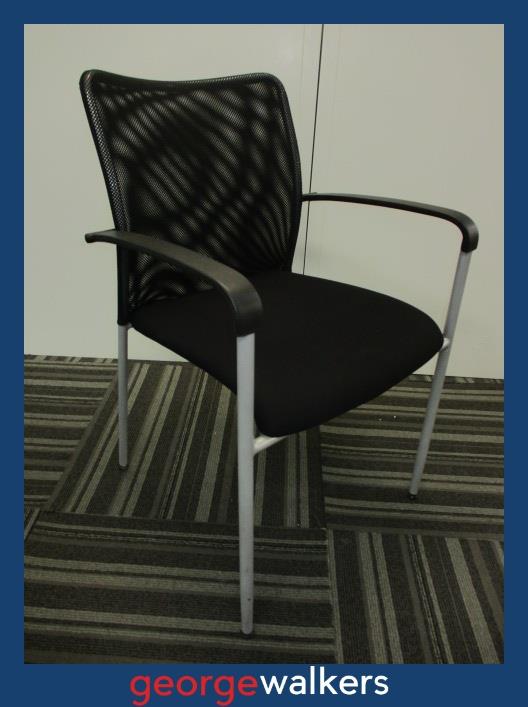 PR5664 - Black Mesh Stackable Meeting Chair - George Walkers Office Furniture Megastore