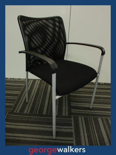 PR5664 - Black Mesh Stackable Meeting Chair - George Walkers Office Furniture Megastore