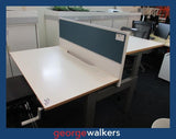 PR5799  White Zenith 6 Man Pod Desk - George Walkers Office Furniture Megastore