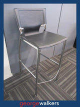 Barstool - Leather PU - Black/chrome - 70cm - PR6990