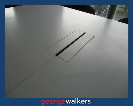 PR6185  White  Folding Boardroom Table & 10x Formway Life Chairs - George Walkers Office Furniture Megastore