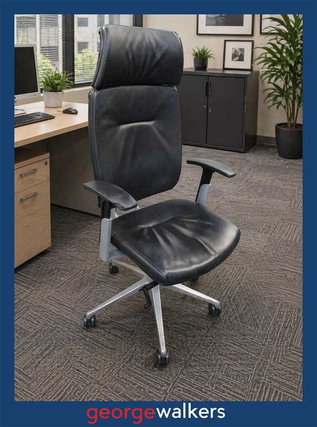 PR6326  Black Sitland Spirit Executive Office Chair - damaged armrest - George Walkers Office Furniture Megastore