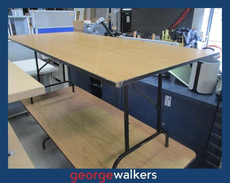 PR6469  Tawa Melteca  Trestle Table - George Walkers Office Furniture Megastore