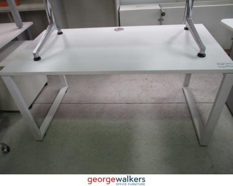 PR5762  White  Straight Desk - George Walkers Office Furniture Megastore