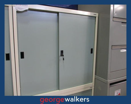 PR5847  Green/Grey  Kiosk Lockable Storage Cabinet - George Walkers Office Furniture Megastore