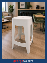 HB4  White  Polypropylene Barstool